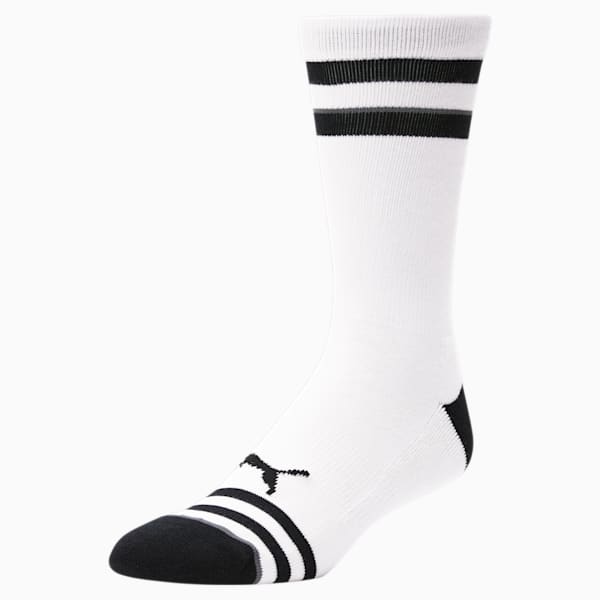 Men's Basketball Crew Socks [1 Pack], WHITE / BLACK, extralarge